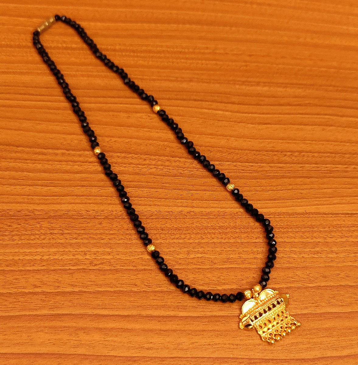 BLACK CRYSTAL GOLD PLATED NAZARIYA BRACELET – Sanvi Jewels