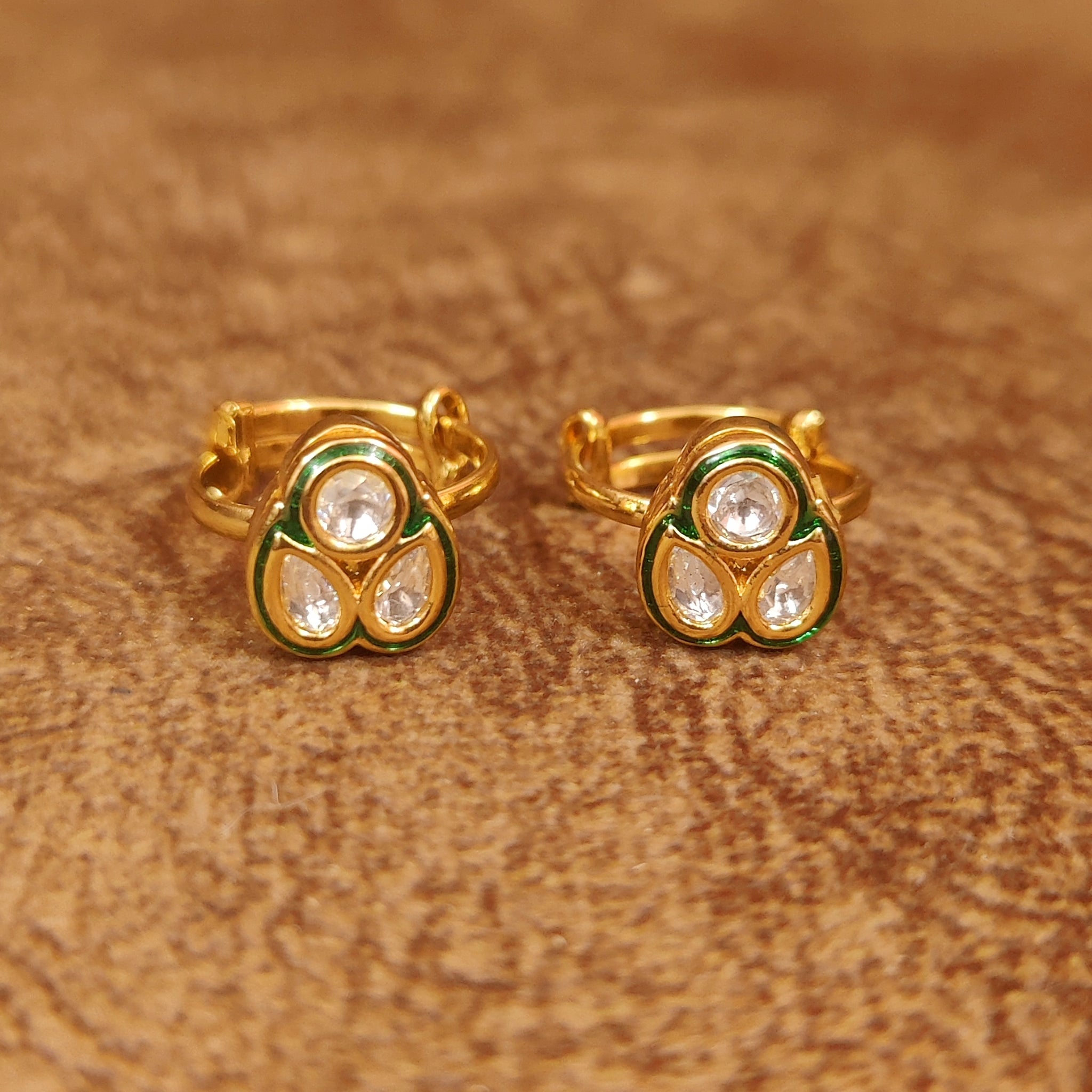 White Kundan Toe Ring Sanvi Jewels