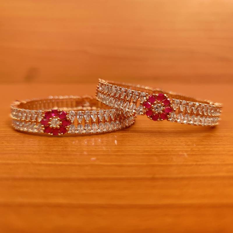 Alternating Diamond and Ruby Tennis Bracelet in White Gold