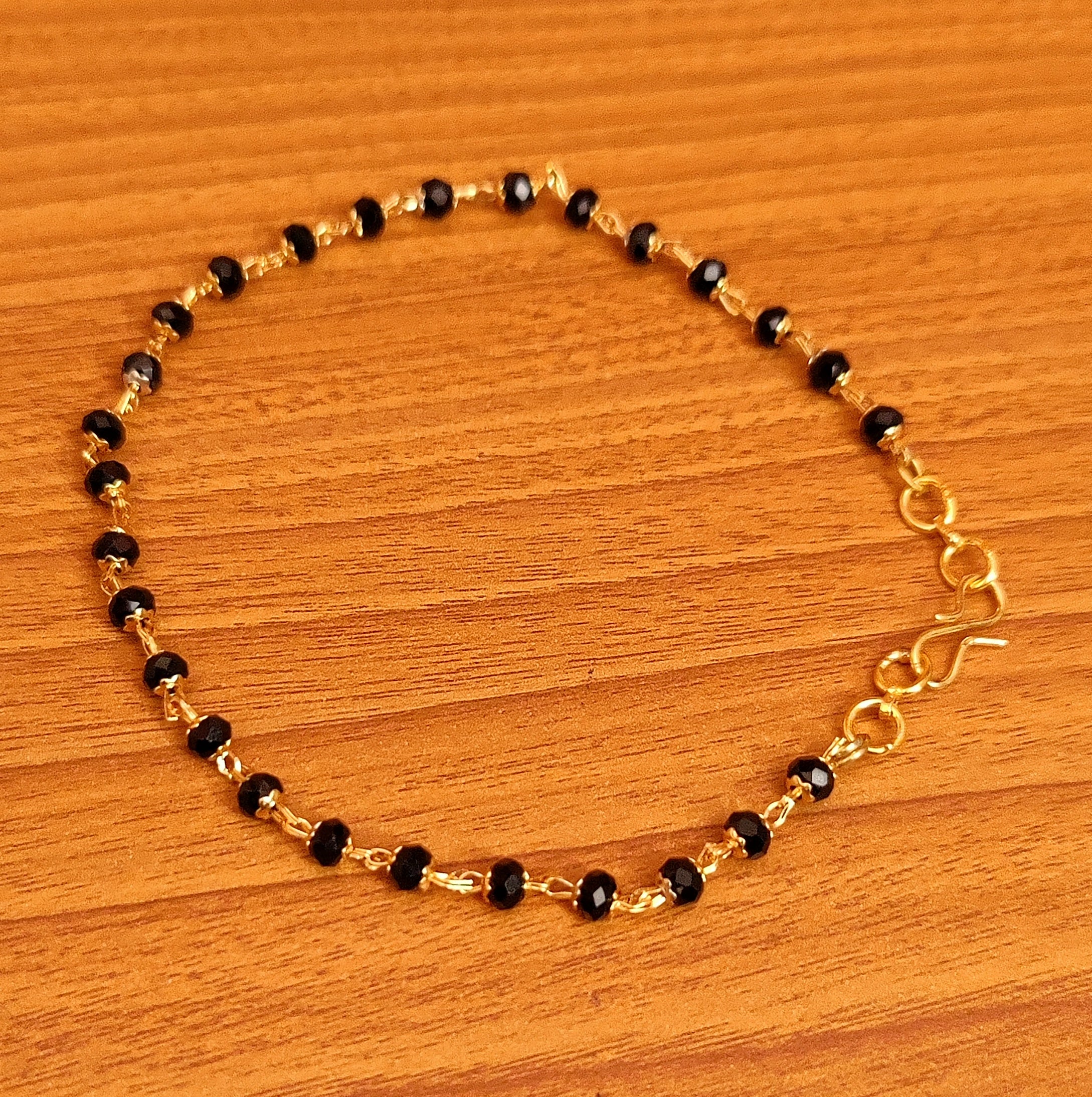 natural black obsidian crystal stone 6 mm beads bracelet at Rs 449 / pc in  delhi