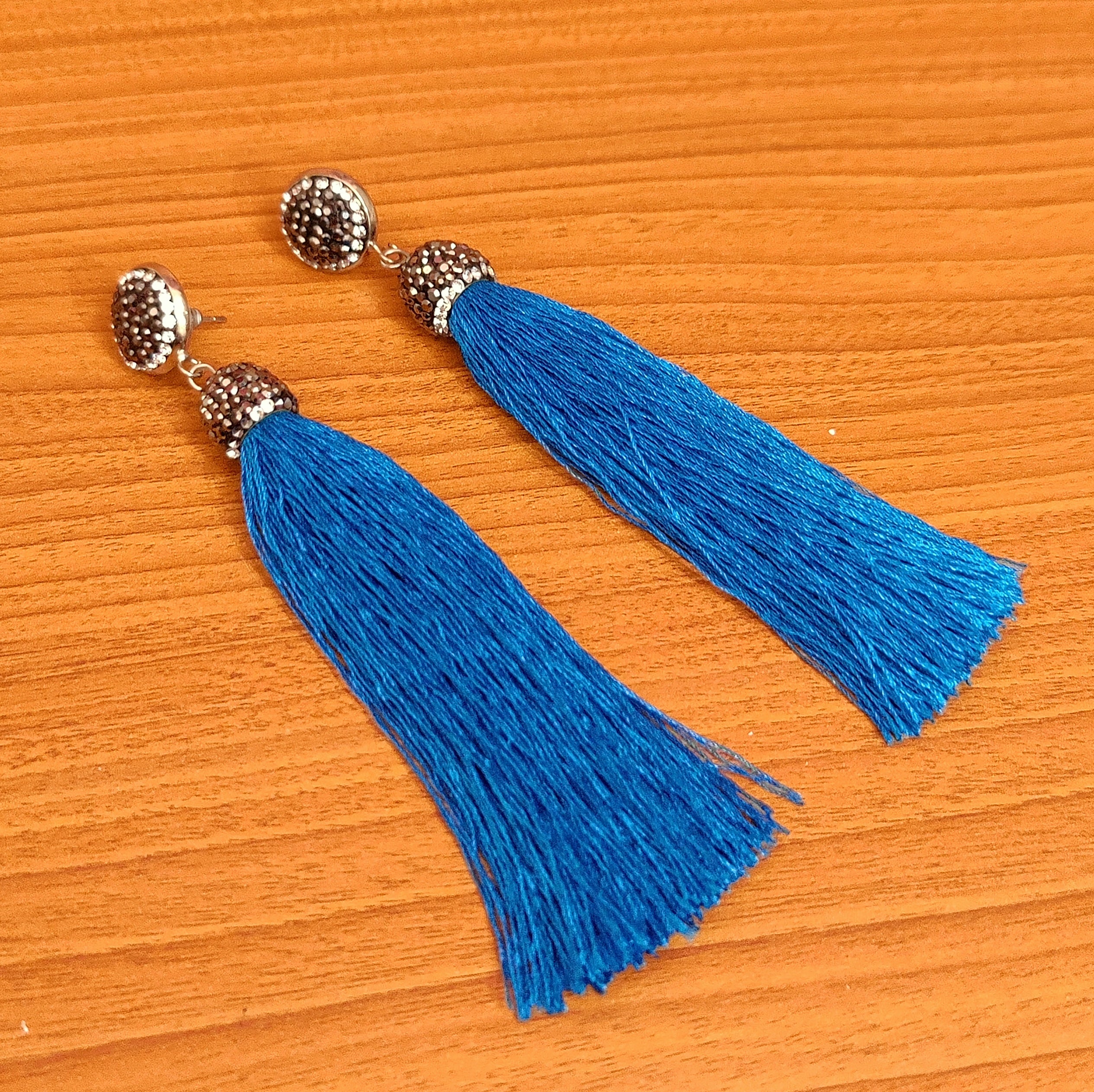 www.Nuroco.com - A Grade Quality - Bohemian Crystal Silk Tassel Earrings*