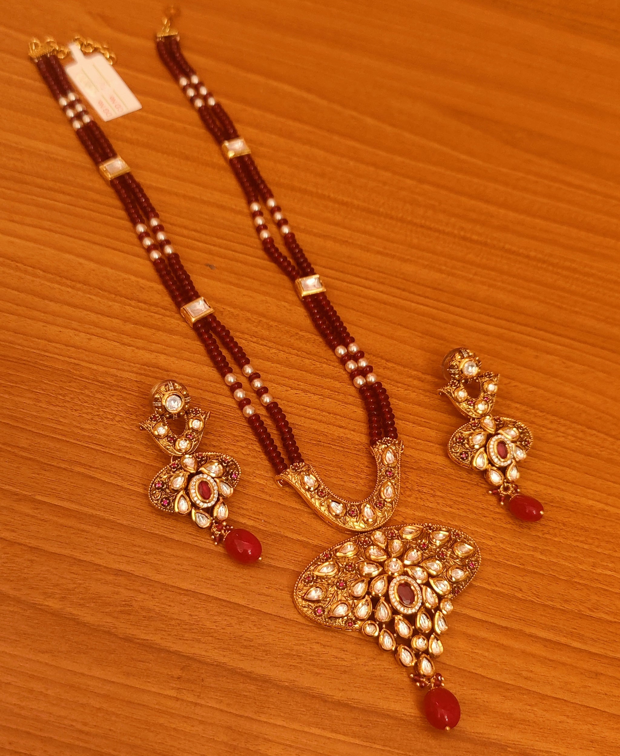Ruby gold pendant set outlet