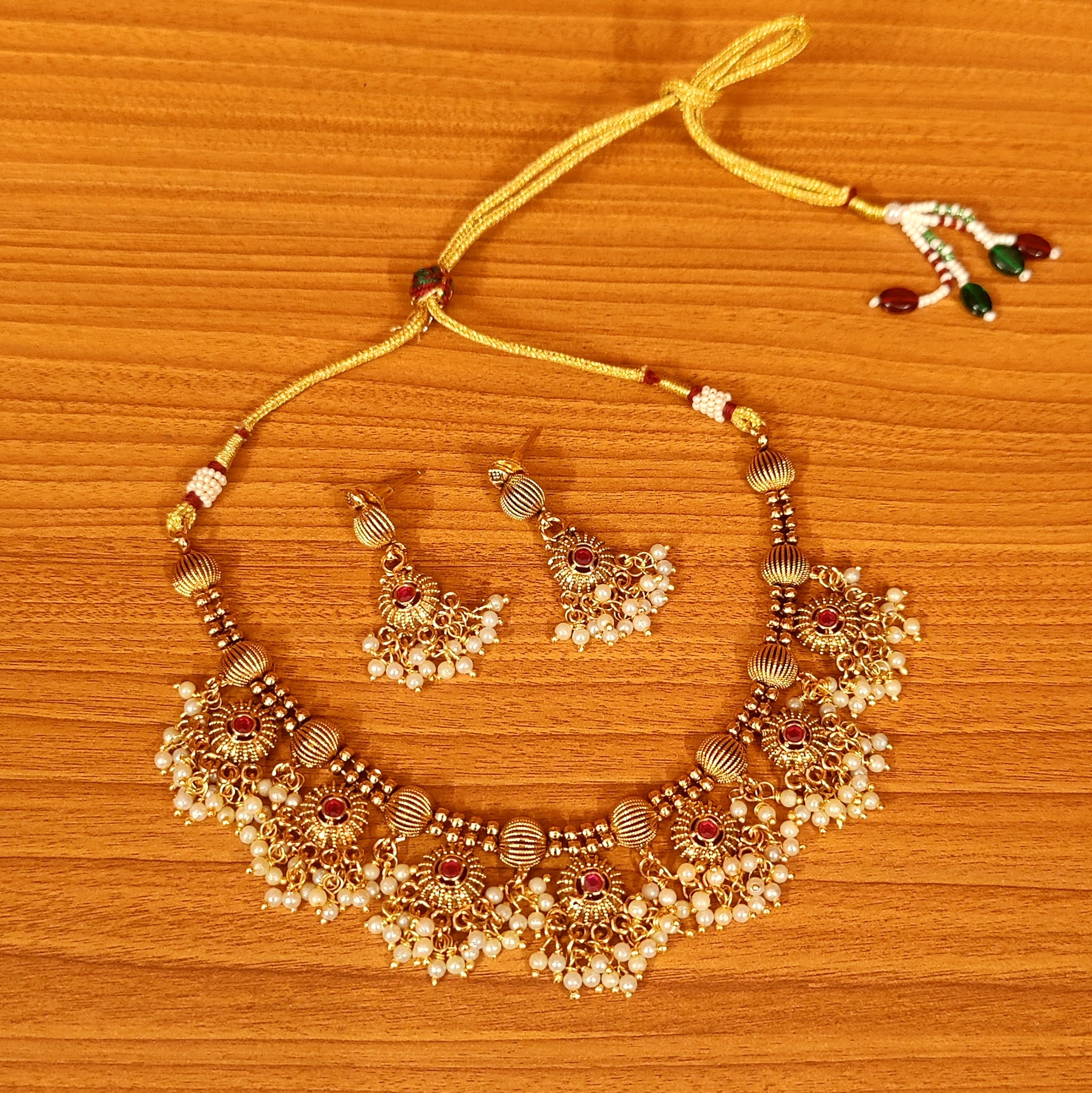 Pearl and ruby necklace set store