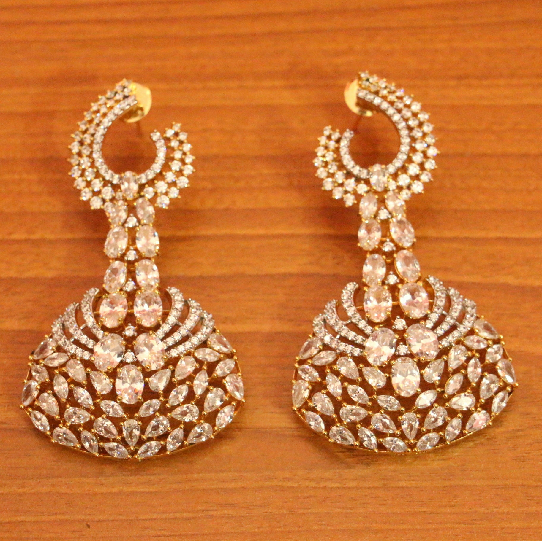 Pearl Chandbali Earrings | Statement Danglers | Unique Design ER 148