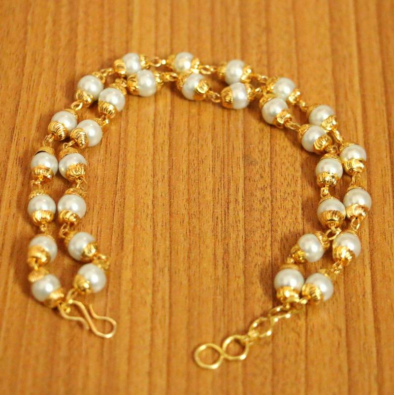 JULIANA 14K Yellow Gold Bangle Bolo Pearl Bracelet | Zafari Studio |  bracelets