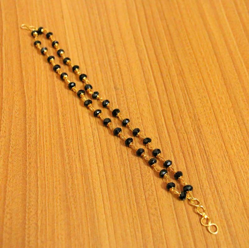 Karungali (Black Ebony) Bracelet in silver – 8mm – shivmangalam.com