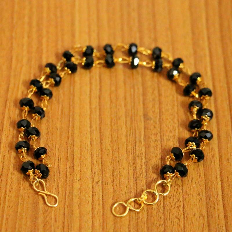 Zodiac Constellation 14K Gold Bracelet (Black String) - Talisa