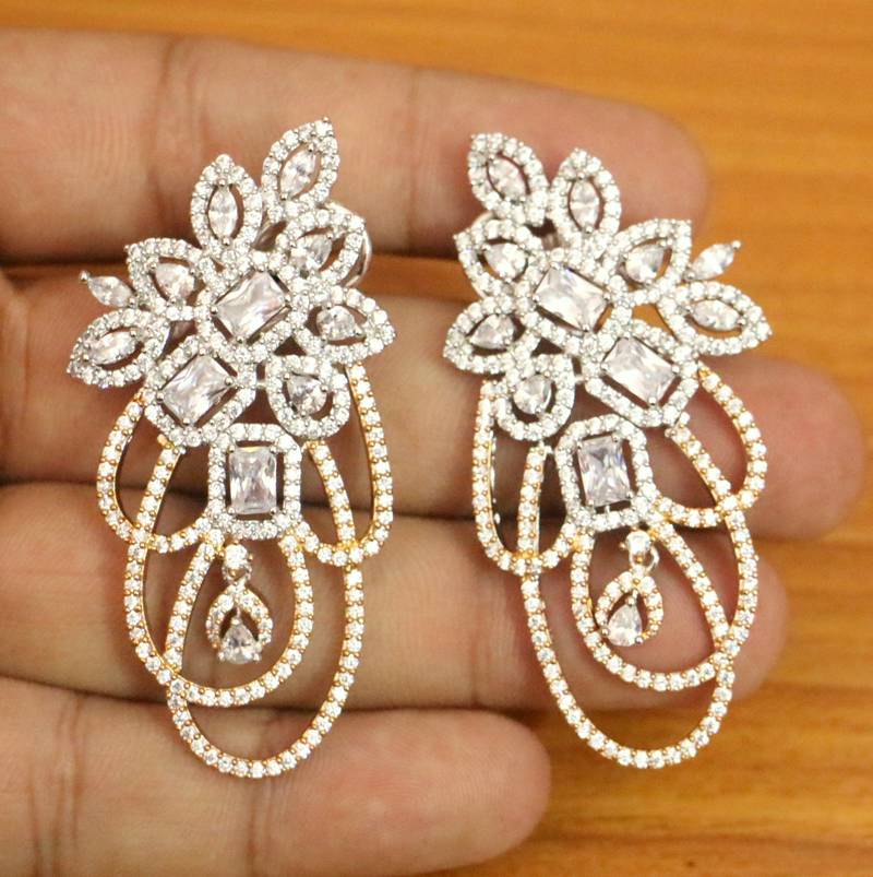 Ethnic Embroidered Earring with Silver Danglers – Digital Dress Room