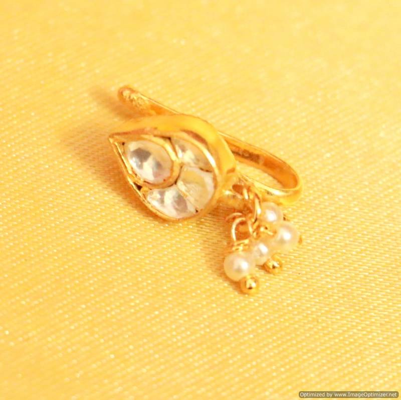 Pachi kundan clip on nose ring – Heer Collection Inc.