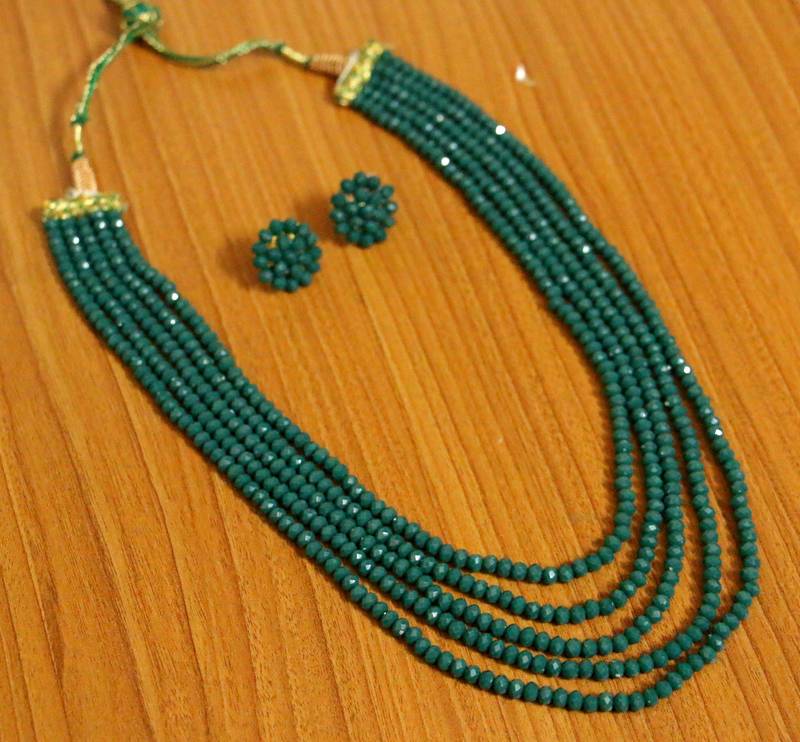 Green crystal beads outlet
