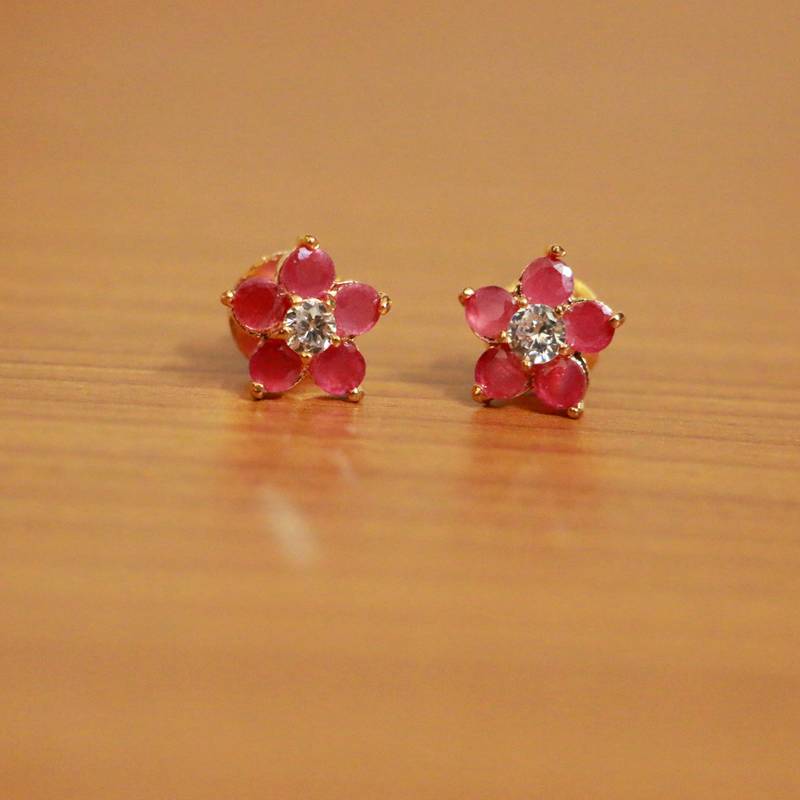 Buy Ruby Earrings online with SharingProngs in 14K Solid Gold
